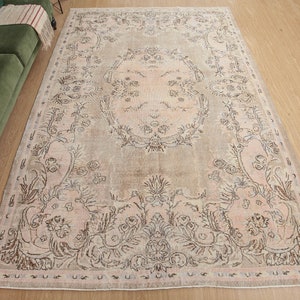 7x10 bed plan rug, Retro  Rug,  , 7&#39; X 10&#39;   Distressed Turkish Area Rug , D25N2947
