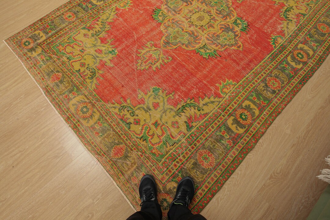 7x9 Hand Woven Rug Vintage Rug Living Room Rug Kitchen Rug Etsy