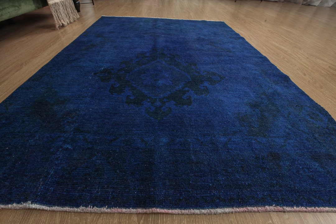 4x6 Dark Blue Bathroom Rug Antique Blue Area Rug Etsy