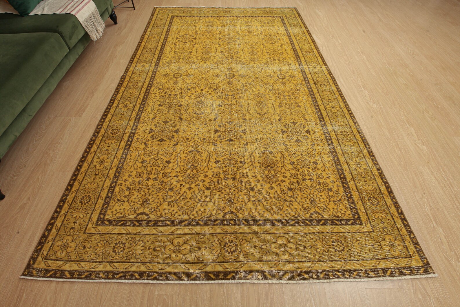 6x10 Yellow Vintage Rug Handmade Rug6'5 X Etsy