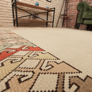 6x9 minimal Turkish rug, woven home decor rug , 6&#39;2&quot; X 9&#39;4&quot; Bed Plan Rug D106N7398