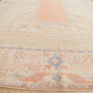 6x9 home decor rug, 70&#39;s handwoven wool rug, 6&#39;5&quot; X 8&#39;10&quot;, Turkish geometric rug D44N4060