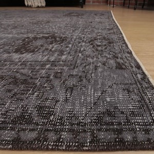 6x10 home office grey rug,  rug for living room , 6'1" X 9'11" retro grey area rug, D85N7189