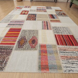 5x7 Boho Dining Room  Patchwork Rug ,  4&#39;11&quot; X 6&#39;11&quot;  bedroom rug, living room  rug ,  D31N2759