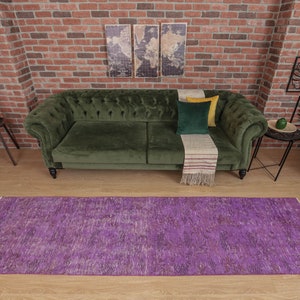2&#39;6&quot; X 9&#39;9&quot; Kitchen Purple Runner rug , Pastel  Corridor rug , Turkish Hallway carpet ,  D32N3052