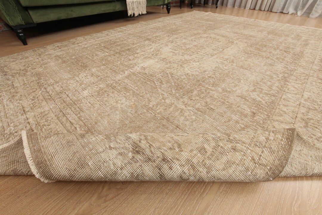 7x10 Woven Bed Plan Rug, Bed Plan Rug, 6'9 X 10'1 Vintage Bedroom Rug ...