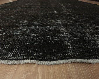 distressed dark deco bedroom carpet,  6'3" X 9'11" Turkish Vintage Area Rug D85N6680