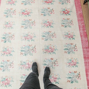 7x10 Handmade Vintage Rug, Area Rug, Dining Room  rug, 6&#39;11&quot; X 9&#39;10&quot;  Living Room Rug D7N2275