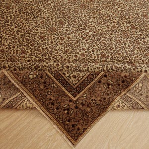 6x9 Turkish area rug, vintage beige brown rug, 6&#39;3&quot; X 9&#39;  hand knotted rug, D133N9088