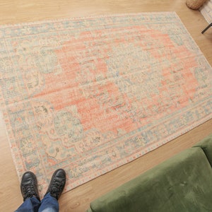 6x9 Oriental  Area Rug ,Antique Rug, 5&#39;11&quot; X 8&#39;11&quot;  Earthy Colors kitchen rug, D65N5477