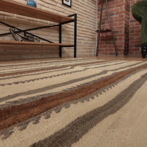 4x13 rustic runner hemp, vintage hemp, 4&#39;1&quot; X 13&#39;2&quot; Turkish runner, striped rug,D74N6763