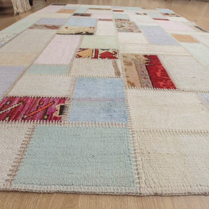 6x8 handmade Patchwork rug , Boho rug , 5&#39;8&quot; X 7&#39;11&quot;  patchwork carpet D33N2355