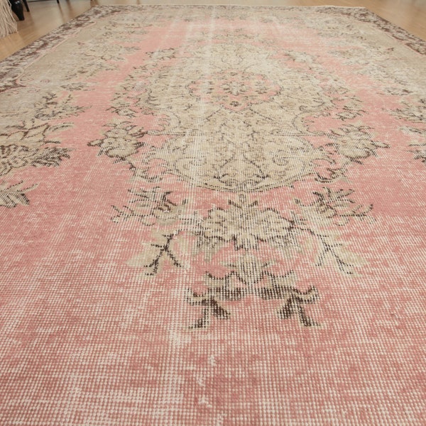 6x10 living room rug, Vintage Rug, Turkish Area Rug, 6'5" X 9'11" Bedroom rug D73N6607