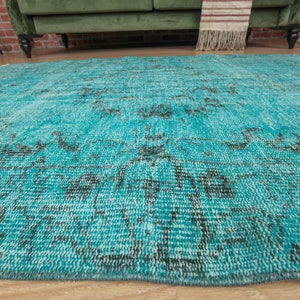 4&#39;6&quot; X 6&#39;4&quot; Dining Room  Blue  Rug,Bedroom Blue Teal Rug D39N3597