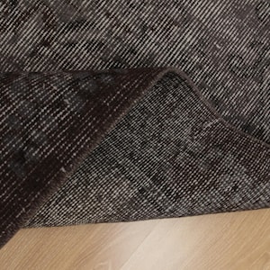 6x9  Distressed  Living Room Rug, dark grey brown rug, 6&#39;2&quot; X 9&#39;3&quot; Dining Room  Rug D112N7503