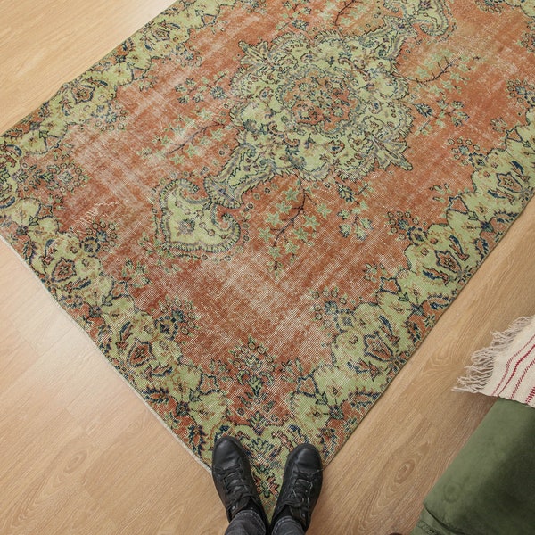 Orange Oriental Rug Etsy