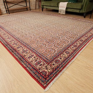 muted bedroom carpet , vintage living room carpet 7'8" X 11'  , D173N9862