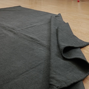 simple pattern charcoal hemp, vintage office hemp  rug, 5'2" X 7'7"  Turkish hemp , D33N9149