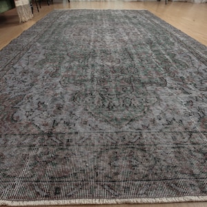 5x9 Green Grey Bedroom Rug, Area Rug,  5&#39;3&quot; X 9&#39;2&quot; Living Room  Rug D36N3415