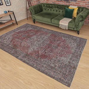 5x9 Turkish  Vintage carpet, distressed red rug, 5&#39;2&quot; X 9&#39;2&quot;    Living Room  Rug, Bedroom Rug D27N3144