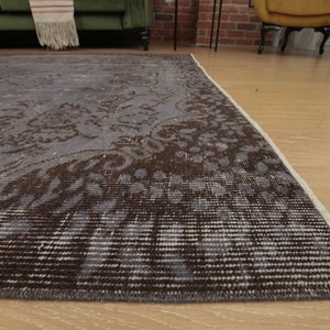 6x9 retro living room rug,  Turkish rug, 5'7" X 9'1" dining room  rug, D72N5346