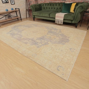 6x9 70&#39;s Turkish rug,  home decor  rug, 6&#39;2&quot; X 9&#39;5&quot; bedroom rug, area rug D51N4106