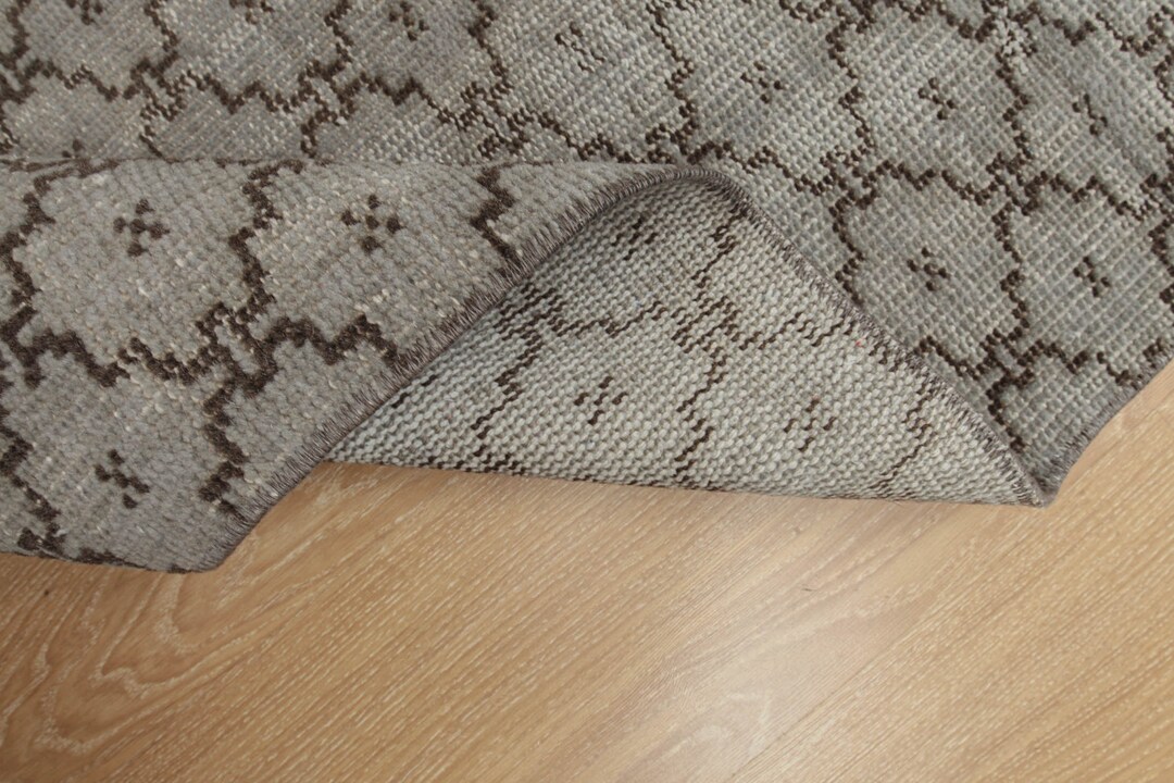 5x8 Grey Kitchen Rug Minimal Rug Grey Brown Rug Vintage Etsy