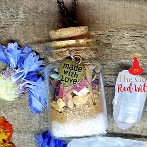 Love Spell Bottle Necklace - Love Spell Necklace - Love Spell - Herbal Magick Love Spell - Love Spell Charm - Love Potion Bottle Necklace