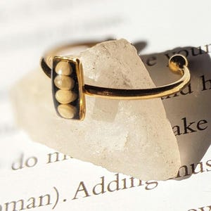 Dainty Adjustable 18k Gold plated Stainless Steel Mustard Seed Ring