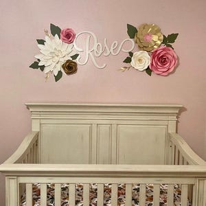 Set of 6 Paper Flowers, nursery decor, wall decor, wedding decor, baby shower