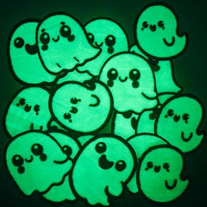 Glow-in-the-Dark Ghost Sew-On/Iron-On Embroidery Patch | Boo-tiful Halloween Accessory | Handmade & Hauntingly Cute