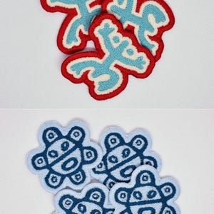 Puerto Rico Coqui Flag, Sol Taino, Coqui Taino, Taino Sun Patch Embroidered Sew-On/Iron-On/Velcro 1 Sun & 1 Coquí(red)