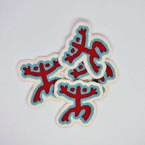 Puerto Rico Coqui Flag, Sol Taino, Coqui Taino, Taino Sun Patch Embroidered Sew-On/Iron-On/Velcro Taíno Coquí (white)
