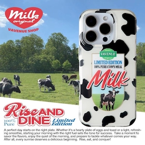 Retro Cow Print iPhone Case – Milk Carton Label TPU Shockproof Cover | Cute Dairycore Aesthetic for iPhone 13 14 15 Series
