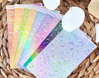 Decorative HOLOGRAPHIC Bubble Stickers | Toploader | Polco | Sticker Sheets