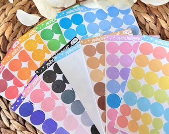 Concentric Ring Circle Sticker Sheets  | Cute Stickers | Circle Stickers for Journals, Planners Scrapbooking | Deco Stickers
