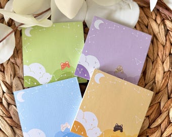 In The Clouds-memoblok | Kawaii, schattig, esthetisch | Notitieblokken, memoblokken | 3 x 3" inch