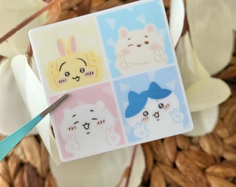 Chikawa & Tofu Vinyl Sticker | Kawaii, Cute, Funny | Waterproof and Dishwasher Safe | Waterbottle Stickers