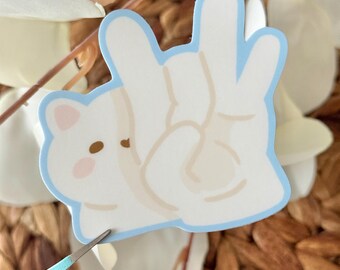 Forehead Flick Vinyl Sticker | Kawaii, Cute, Funny| Waterproof and Dishwasher Safe | Waterbottle Stickers