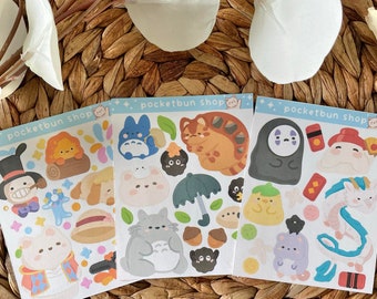 Patreon Sticker Club - Japanese Animated Movie Sticker Sheets | Cute Stickers | Aesthetic Stickers for Journals, Planners Scrapbooking