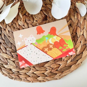 Konsttryck med Bentobox | Söta konsttryck | Dekorativa väggtryck | Vykort | Estetisk konst | 10x15 cm