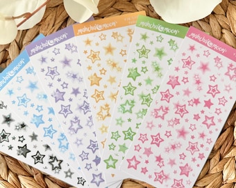 Y2K Themed Star Sticker Sheets | Star Stickers | Deco Stickers