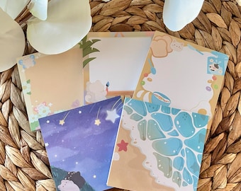 Verscheidenheid aan memoblokjes tofu 3 | Kawaii, schattig, esthetisch | Notitieblokken | 3 x 3" inch