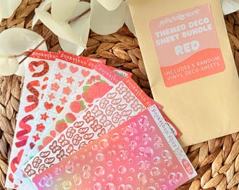 Mystery Colour Themed Deco Sticker Sheet Bundles | Stickers for Journaling, Penpalling, Planners, Deco