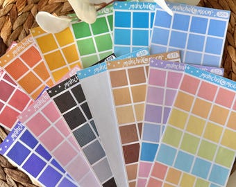 Concentric Square Sticker Sheets | Cute Stickers | Square Stickers for Journals, Planners Scrapbooking | Deco Stickers