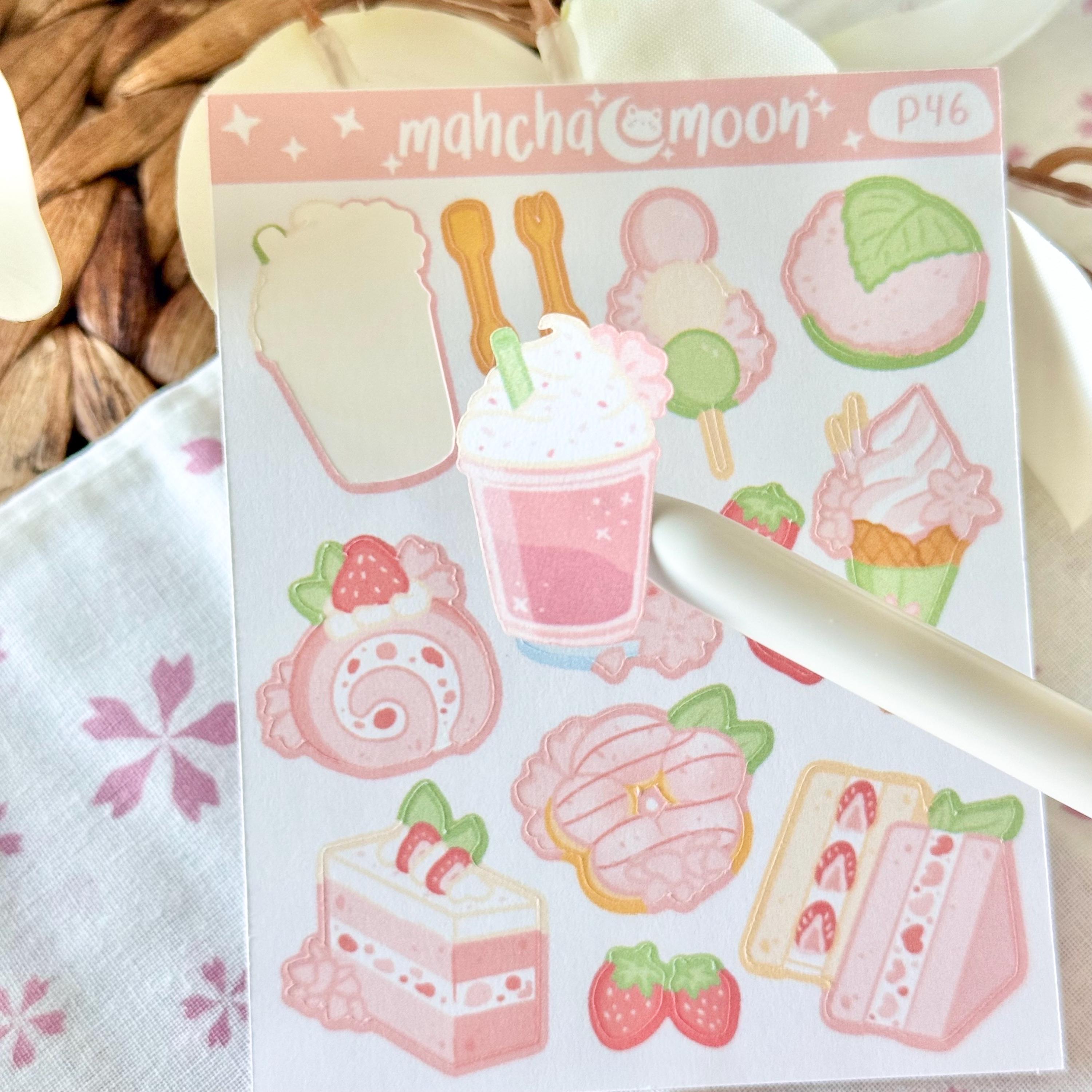 Snack Sticker Sheet Sakura Snacks Sticker Sheet | Cute Sticker Sheets | Aesthetic Stickers ...