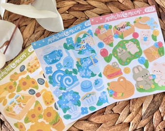 Patreon Sticker Club - High Tea | Cute Sticker Sheets | Aesthetic Stickers for Journals, Planners Scrapbooking | Deco Stickers