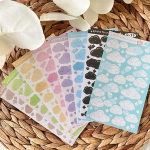 Déco vinyle holographique nuage | Chargeur vertical | Polco | Feuilles d&#39;autocollants