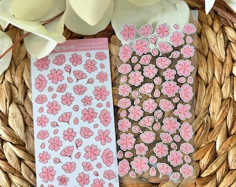 Cherry Blossom Sticker Sheets | Cute Flower Stickers | Flower Doodles