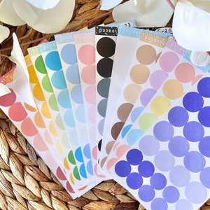 Concentric Ring Circle Sticker Sheets  | Cute Stickers | Circle Stickers for Journals, Planners Scrapbooking | Deco Stickers